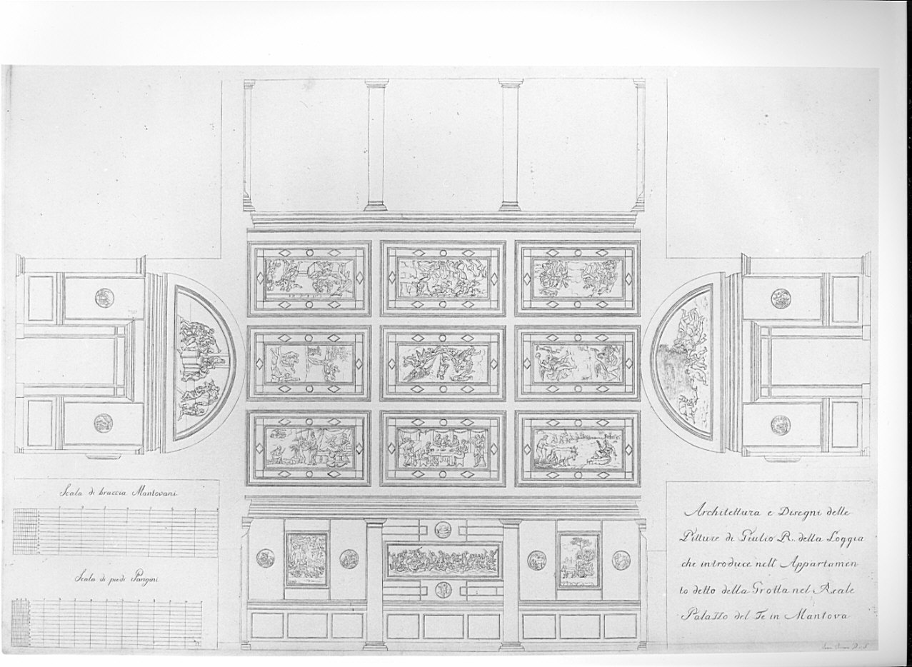 Architettura e Disegni della Pitture di Giulio R, interno di palazzo (stampa, serie) di Viviani Giovanni (sec. XIX)