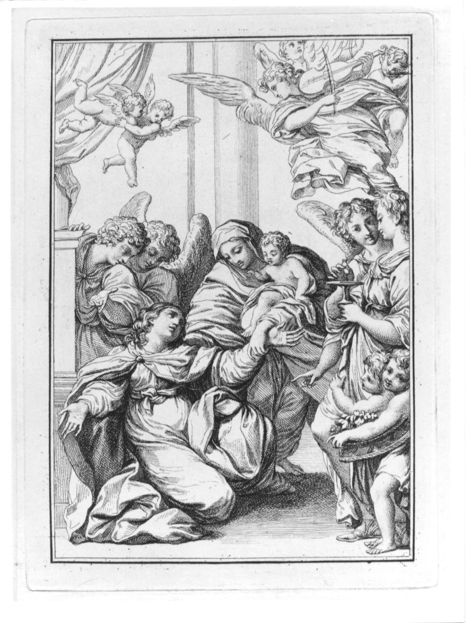 matrimonio mistico di Santa Caterina d'Alessandria (stampa, serie) di Rosaspina Francesco (sec. XIX)