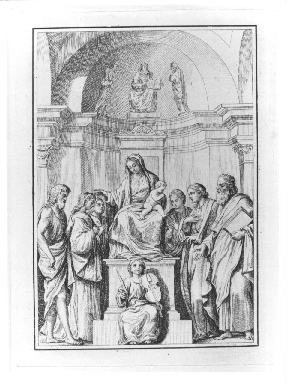 Madonna con Bambino e Santi (stampa, serie) di Rosaspina Francesco (sec. XIX)
