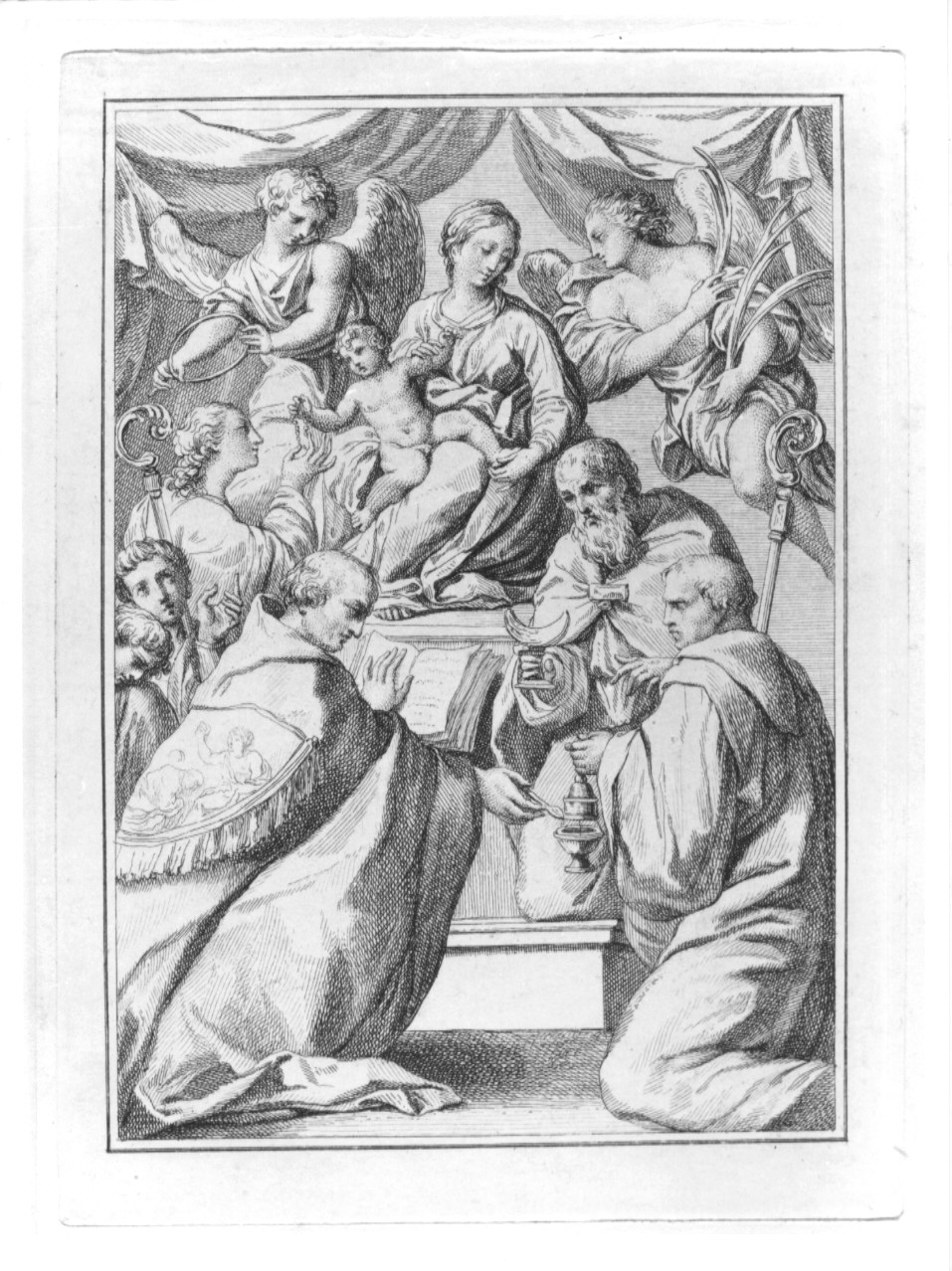 Madonna con Bambino e Santi (stampa, serie) di Rosaspina Francesco (sec. XIX)