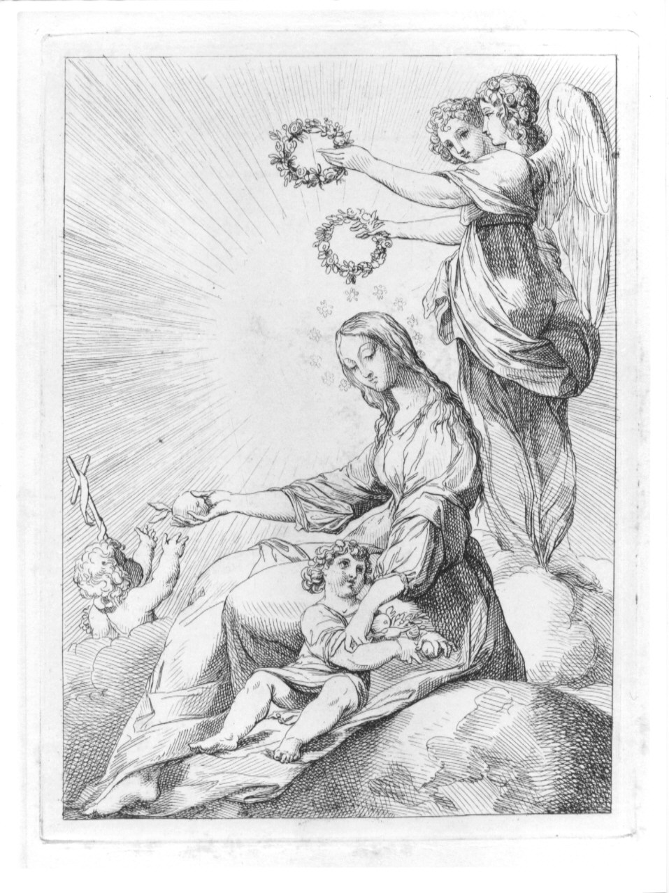 Madonna con Bambino e San Giovannino (stampa, serie) di Rosaspina Francesco (sec. XIX)