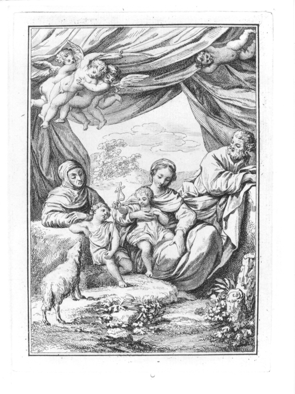 Sacra Famiglia tra Sant'Anna e San Giovannino (stampa, serie) di Rosaspina Francesco (sec. XIX)