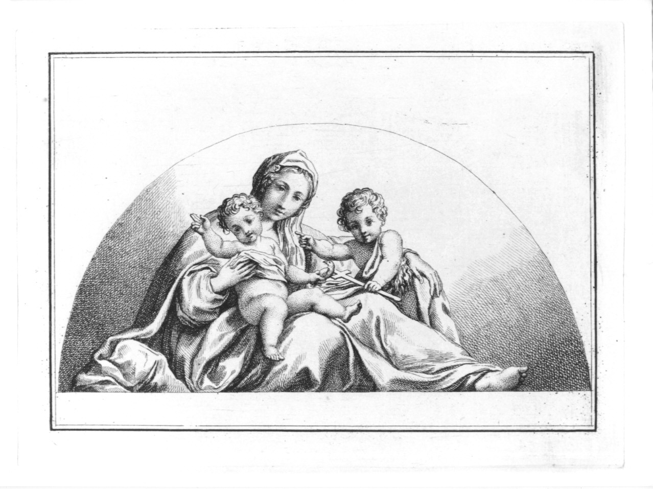 Madonna con Bambino e San Giovannino (stampa, serie) di Rosaspina Francesco (sec. XIX)