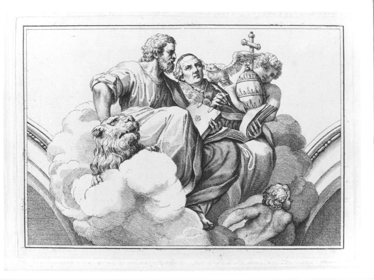 San Marco evangelista e San Gregorio Magno (stampa, serie) di Rosaspina Francesco, Mazzola Francesco detto Parmigianino (sec. XIX)