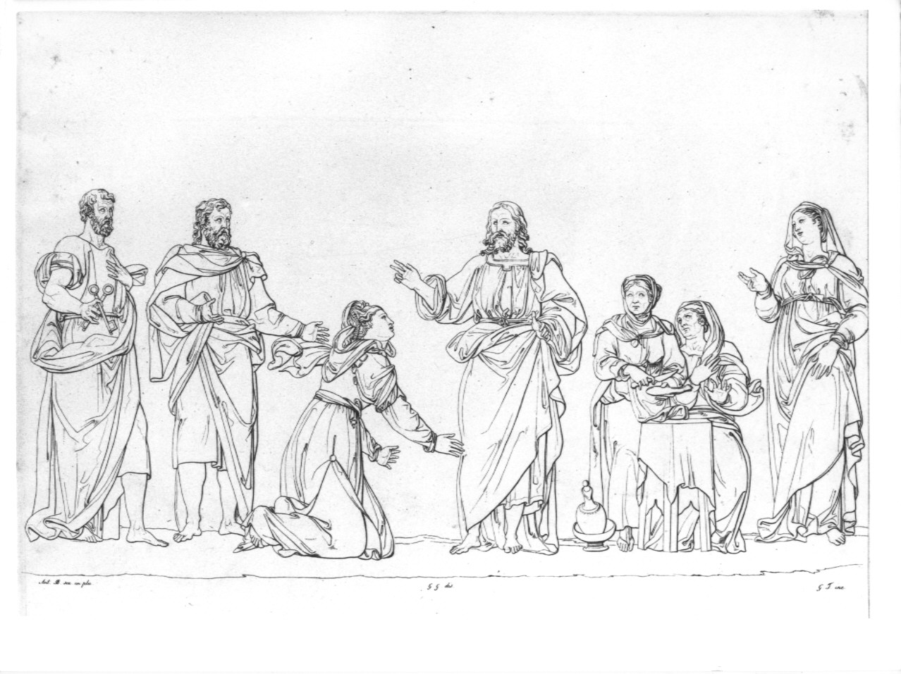 apparizione di Cristo risorto a Santa Maria Maddalena (stampa, serie) di Guizzardi Giuseppe, Tomba Giulio, Begarelli Antonio (sec. XIX)