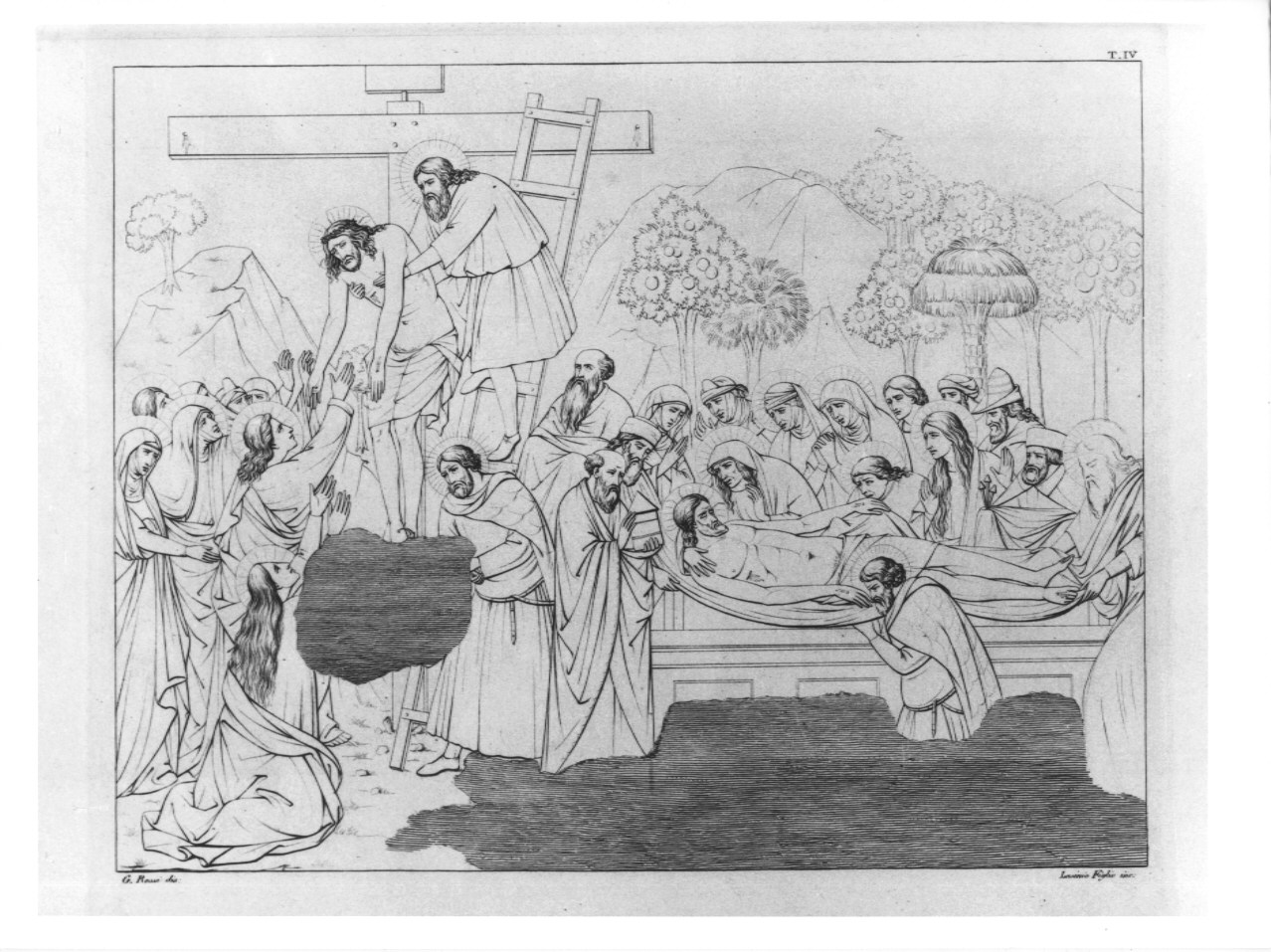 Cristo deposto dalla croce (stampa, serie) di Rossi Giuseppe, Lasinio Giovanni Paolo, Gerini Niccolo' di Pietro (sec. XIX)