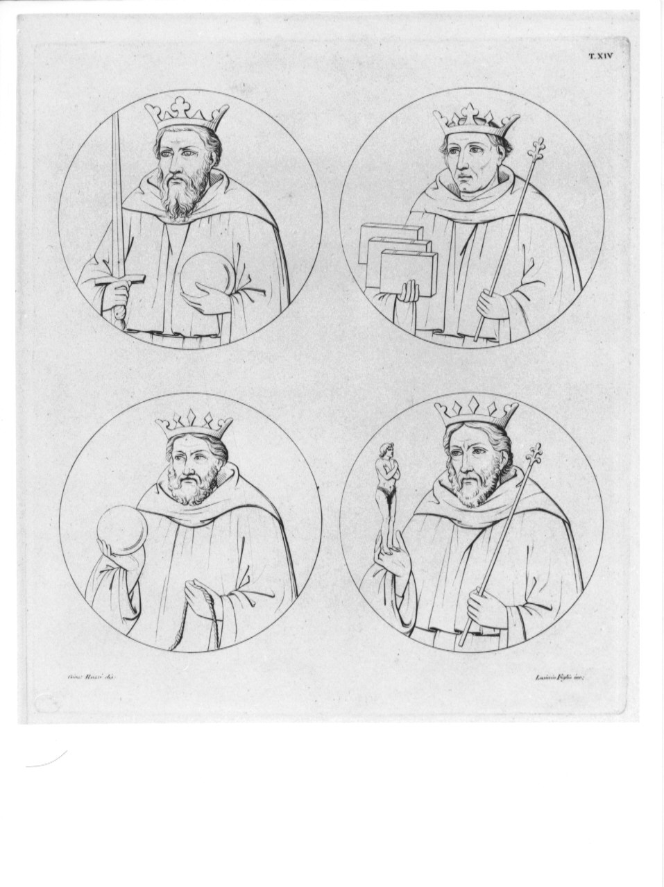 Santi in clipei (stampa, serie) di Rossi Giuseppe, Lasinio Giovanni Paolo, Gerini Niccolo' di Pietro (sec. XIX)