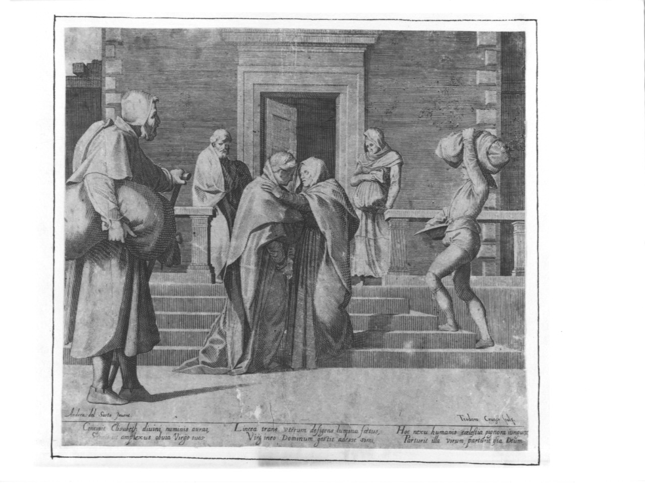 Visitazione (stampa, serie) di Krueger Theodor, Andrea d'Agnolo detto Andrea del Sarto (sec. XVII)