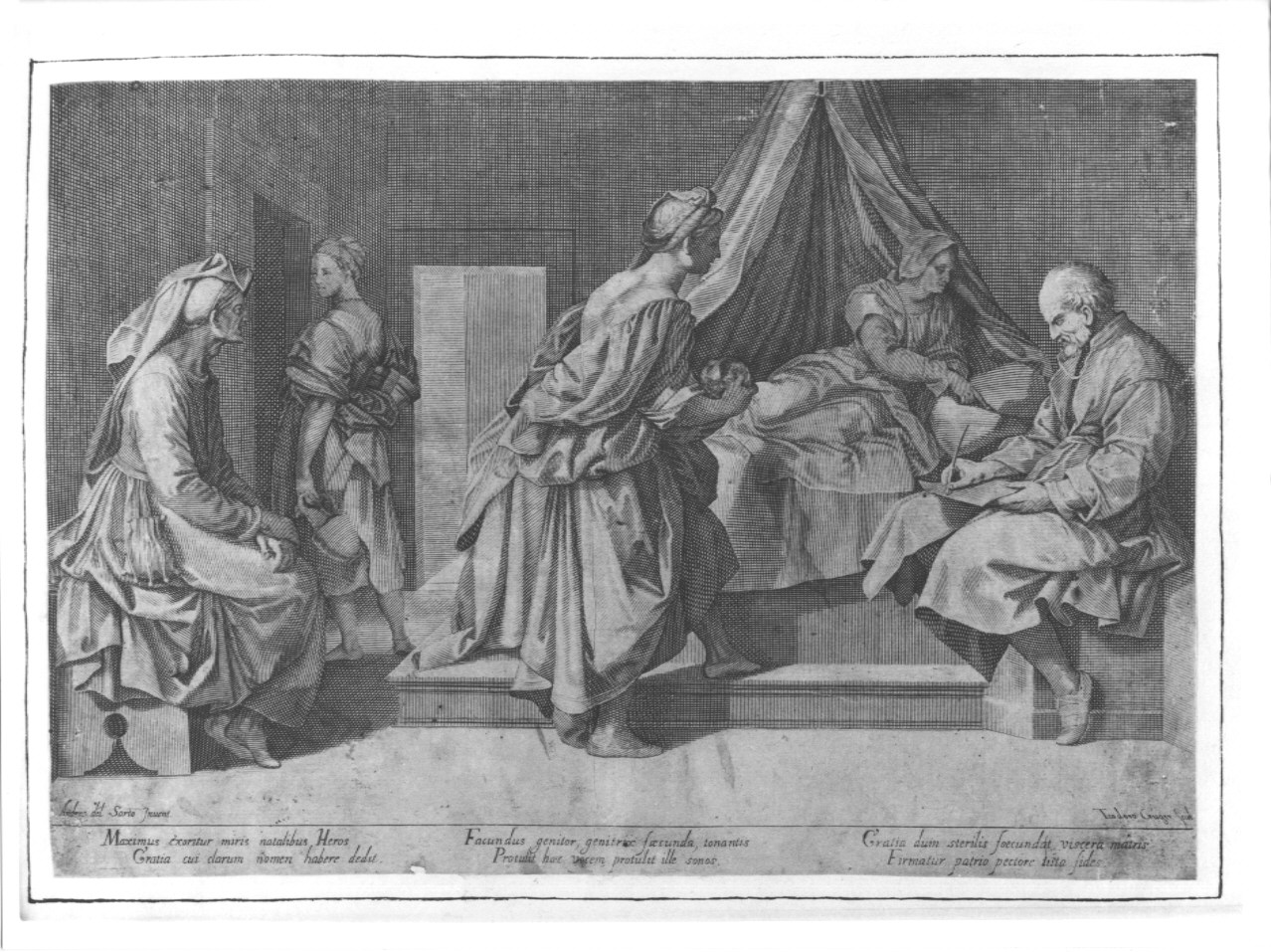nascita di San Giovanni Battista (stampa, serie) di Krueger Theodor, Andrea d'Agnolo detto Andrea del Sarto (sec. XVII)