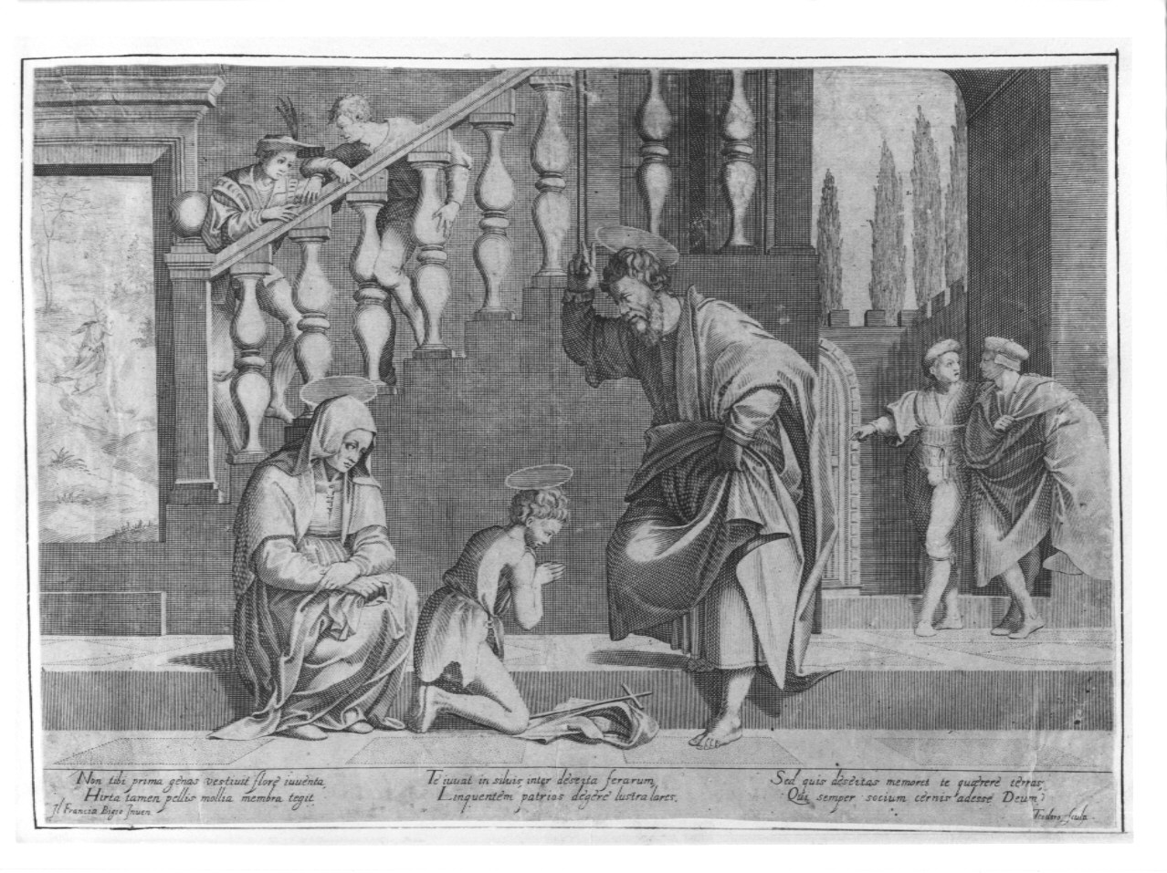 imposizione del nome a San Giovanni Battista (stampa, serie) di Krueger Theodor, Francesco di Cristofano detto Franciabigio (sec. XVII)
