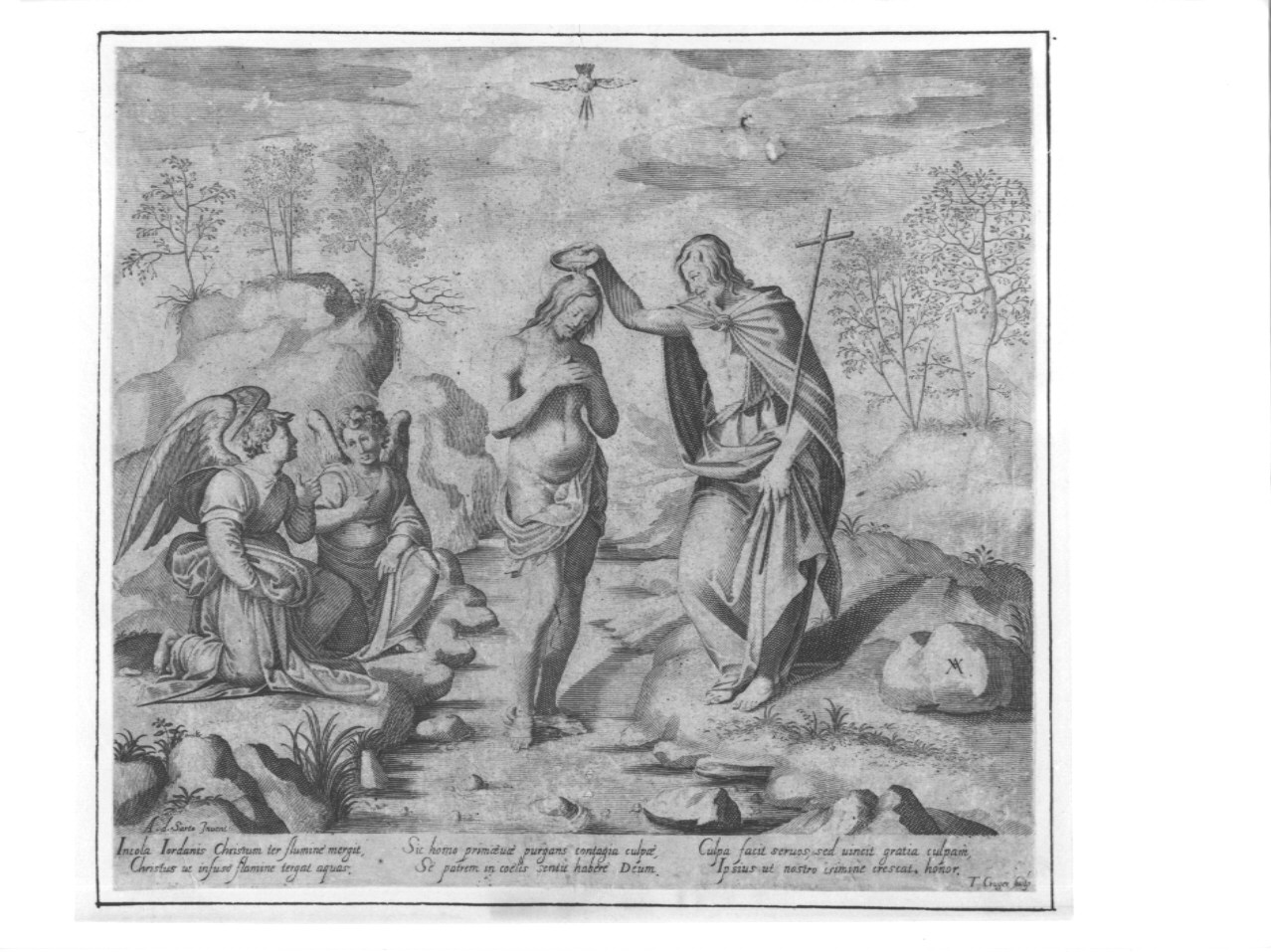 battesimo di Cristo (stampa, serie) di Krueger Theodor, Andrea d'Agnolo detto Andrea del Sarto (sec. XVII)