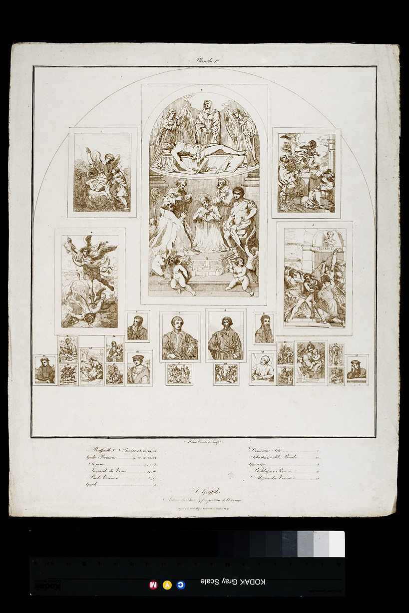 Madonna con Bambino/ figure maschili e figure femminili (stampa, serie) di Cosway Hadfield Maria, Sanzio Raffaello, Reni Guido, Fetti Domenico, Barbieri Giovan Francesco detto Guercino, Vecellio Tiziano, Caliari Paolo detto Veronese, Pippi Giulio detto Giulio Romano, Peruzzi Baldassarre, Leonardo da Vinci, Luciani Sebastiano detto Sebastiano del Piombo (inizio sec. XIX)