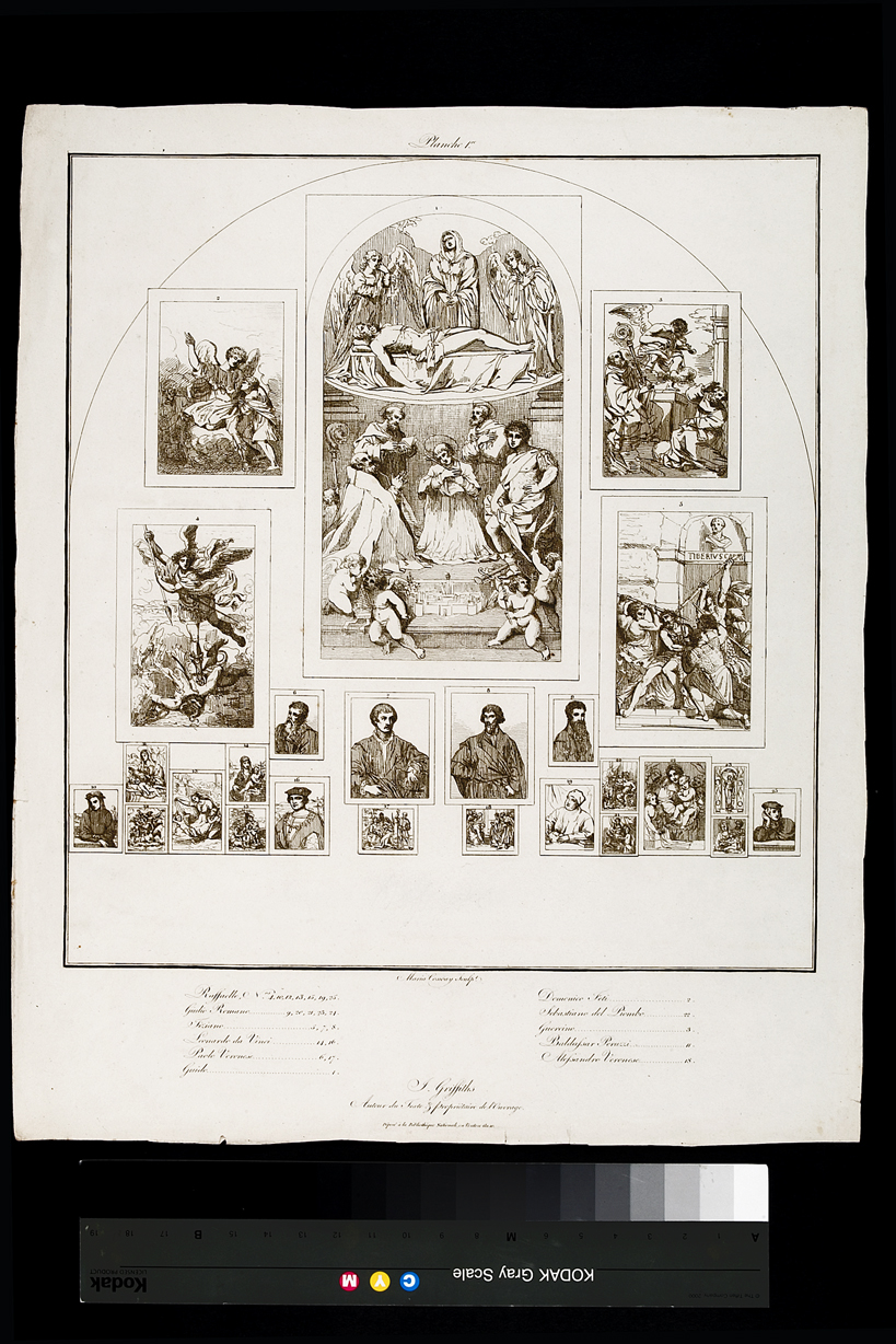 Madonna con Bambino/ figure maschili e figure femminili (stampa, serie) di Cosway Hadfield Maria, Sanzio Raffaello, Reni Guido, Fetti Domenico, Barbieri Giovan Francesco detto Guercino, Vecellio Tiziano, Caliari Paolo detto Veronese, Pippi Giulio detto Giulio Romano, Peruzzi Baldassarre, Leonardo da Vinci, Luciani Sebastiano detto Sebastiano del Piombo (inizio sec. XIX)