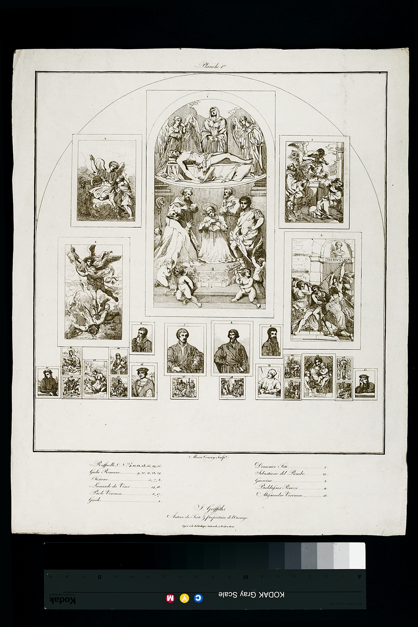 Madonna con Bambino/ figure maschili e figure femminili (stampa, serie) di Cosway Hadfield Maria, Sanzio Raffaello, Reni Guido, Fetti Domenico, Barbieri Giovan Francesco detto Guercino, Vecellio Tiziano, Caliari Paolo detto Veronese, Pippi Giulio detto Giulio Romano, Peruzzi Baldassarre, Leonardo da Vinci, Luciani Sebastiano detto Sebastiano del Piombo (inizio sec. XIX)