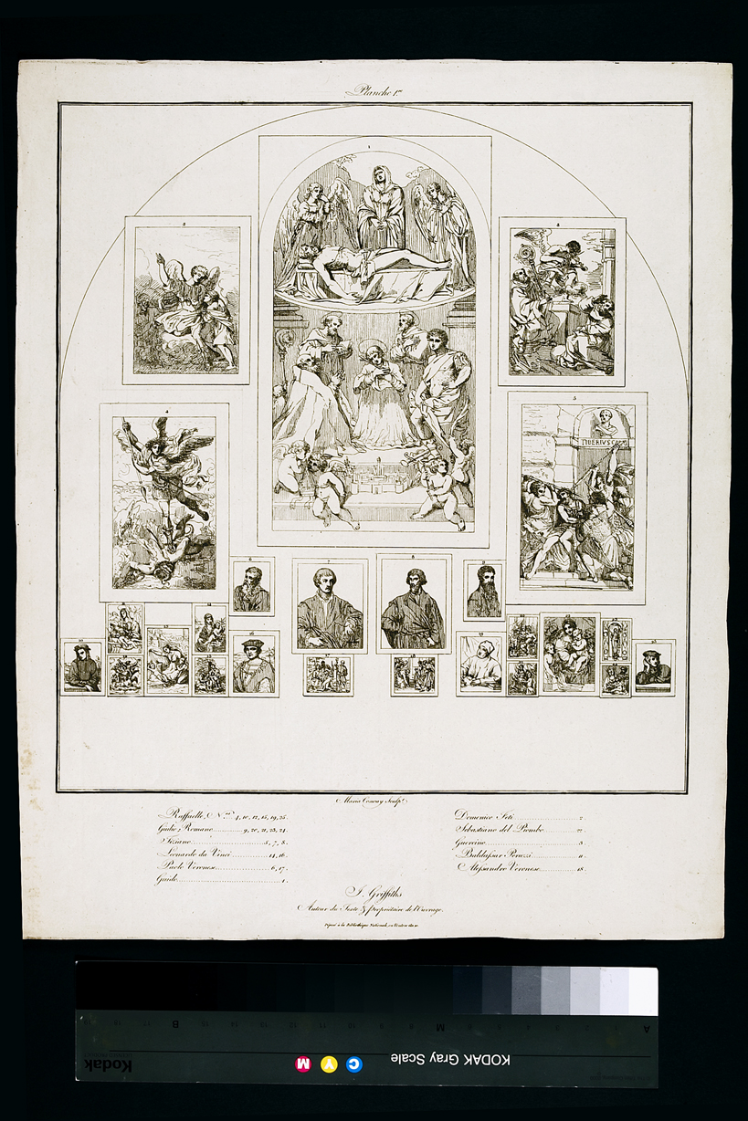 Madonna con Bambino/ figure maschili e figure femminili (stampa, serie) di Cosway Hadfield Maria, Sanzio Raffaello, Reni Guido, Fetti Domenico, Barbieri Giovan Francesco detto Guercino, Vecellio Tiziano, Caliari Paolo detto Veronese, Pippi Giulio detto Giulio Romano, Peruzzi Baldassarre, Leonardo da Vinci, Luciani Sebastiano detto Sebastiano del Piombo (inizio sec. XIX)