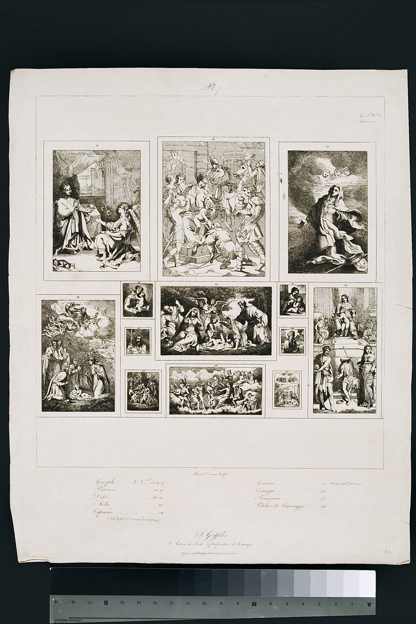 episodi del Nuovo Testamento (stampa, serie) di Cosway Hadfield Maria, Tisi Benvenuto detto Garofalo, Fiori Federico detto Barocci, Luteri Giovanni di Niccolò detto Dossi Dosso, Gennari Bartolomeo, Mazzola Francesco detto Parmigianino, Allegri Antonio detto Correggio, Mola Pier Francesco, Capucino, Caldara Polidoro detto Polidoro da Caravaggio (inizio sec. XIX)