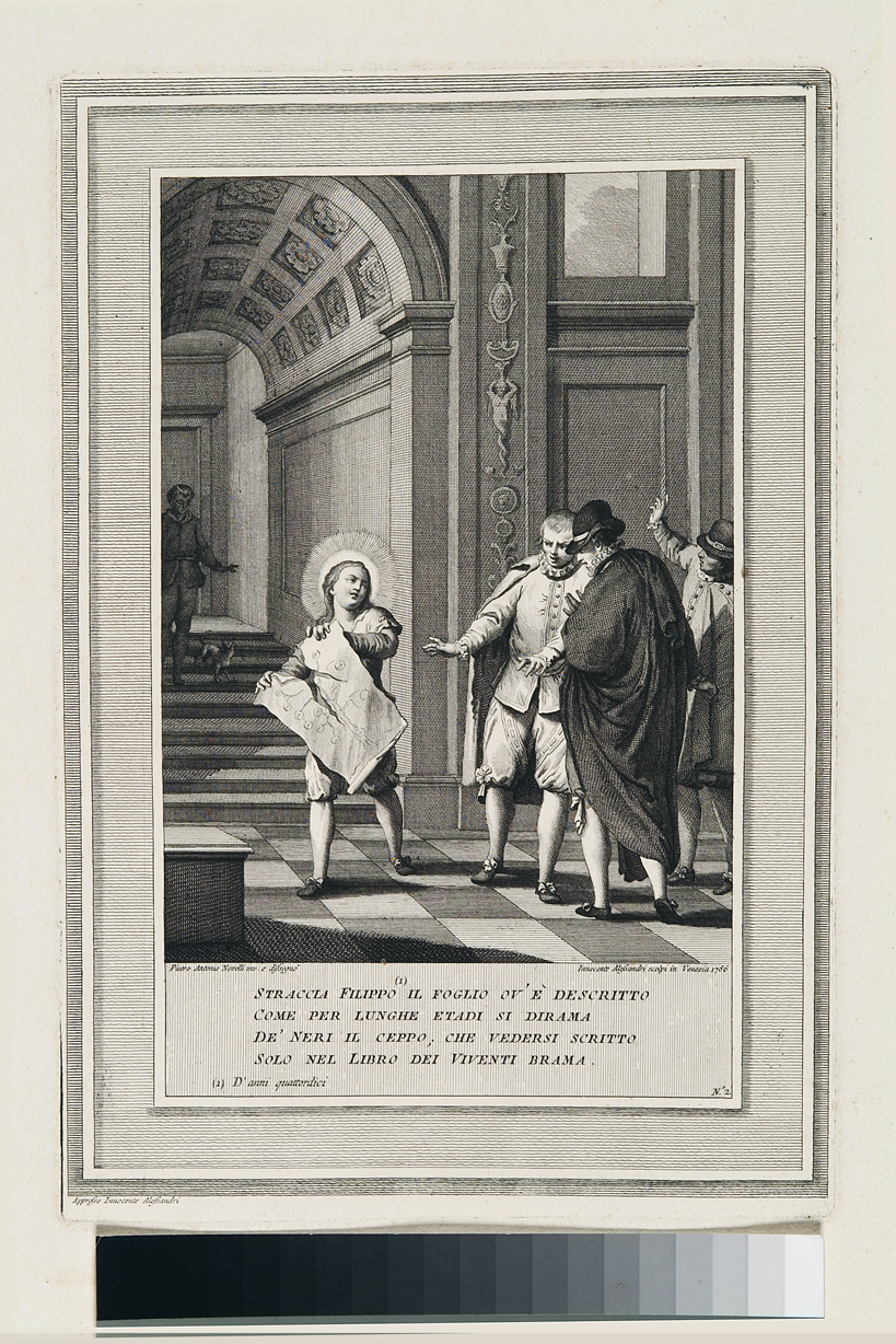 episodi della vita di San Filippo Neri (stampa, serie) di Novelli Pietro Antonio, Alessandri Innocente (seconda metà sec. XVIII)