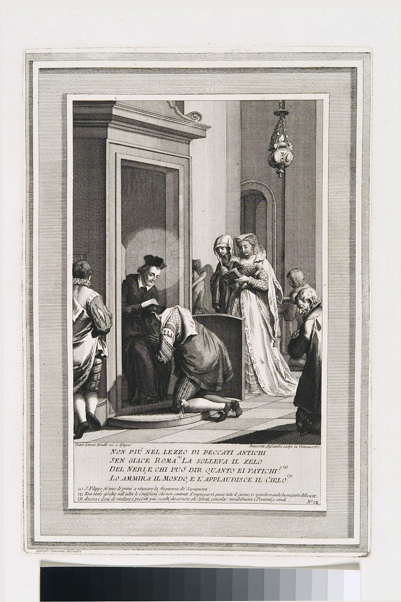 episodi della vita di San Filippo Neri (stampa, serie) di Novelli Pietro Antonio, Alessandri Innocente (seconda metà sec. XVIII)