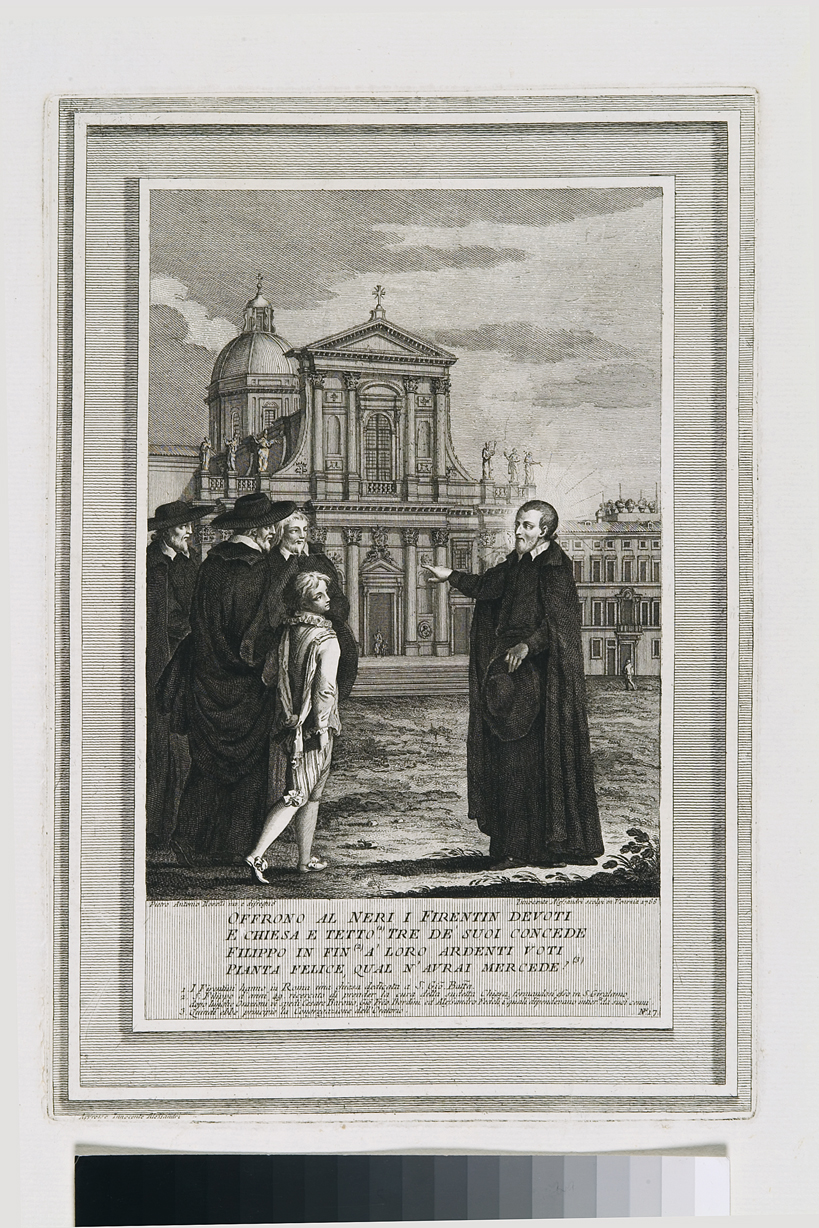 episodi della vita di San Filippo Neri (stampa, serie) di Novelli Pietro Antonio, Alessandri Innocente (seconda metà sec. XVIII)