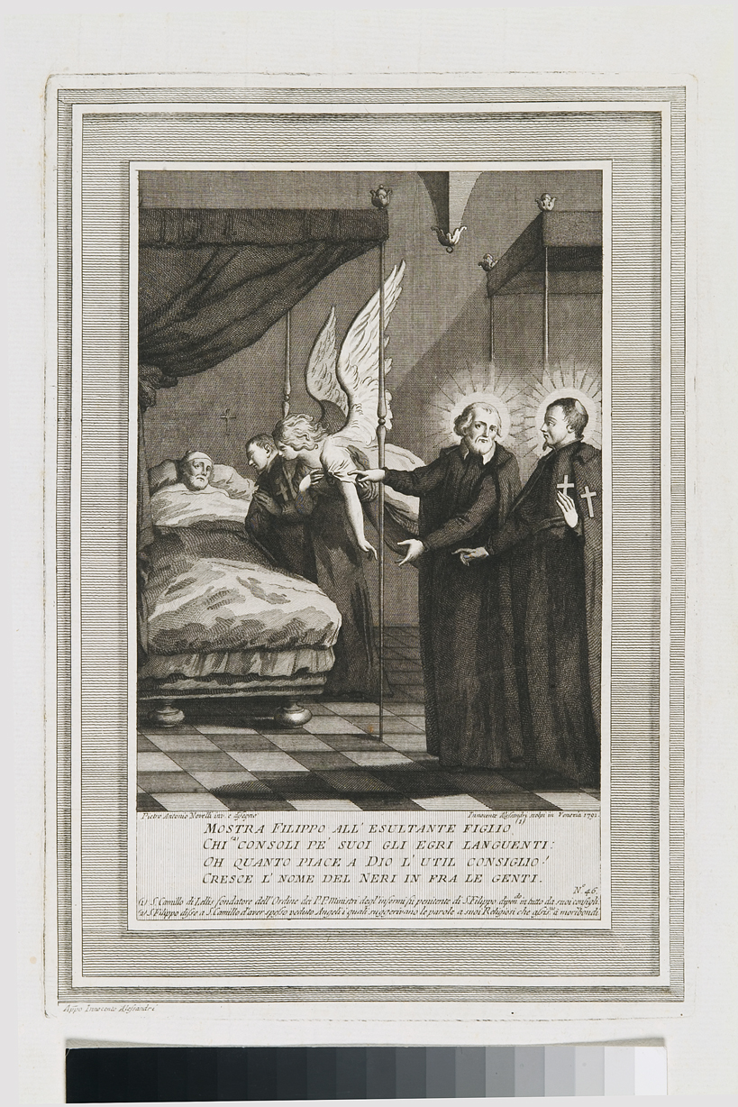 episodi della vita di San Filippo Neri (stampa, serie) di Novelli Pietro Antonio, Alessandri Innocente (seconda metà sec. XVIII)