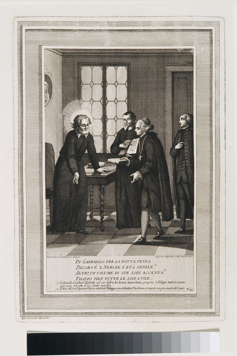 episodi della vita di San Filippo Neri (stampa, serie) di Novelli Pietro Antonio, Alessandri Innocente (seconda metà sec. XVIII)