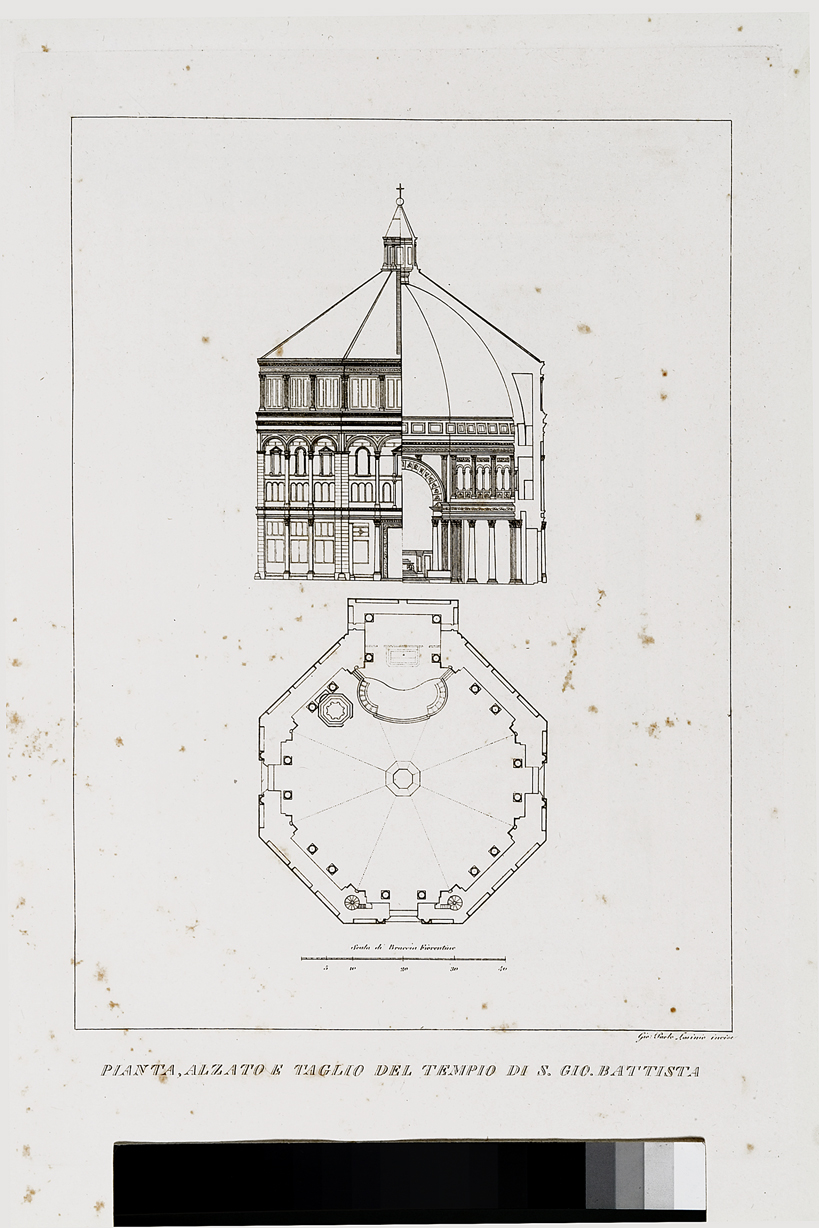 pianta prospettica del Battistero di San Giovanni (stampa, serie) di Lasinio Giovanni Paolo (primo quarto sec. XIX)