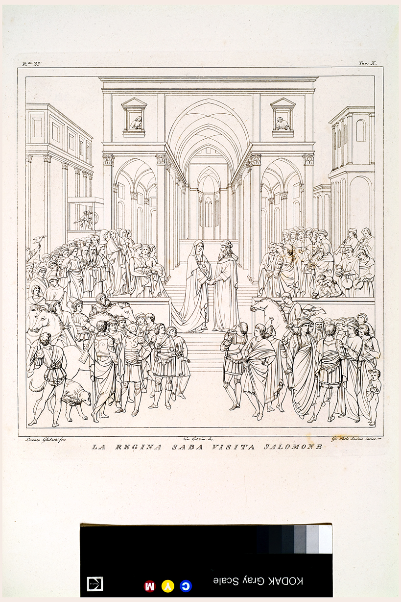 La Regina Saba visita Salomone, regina di Saba (stampa, serie) di Gozzini Vincenzo, Lasinio Giovanni Paolo, Ghiberti Lorenzo (primo quarto sec. XIX)