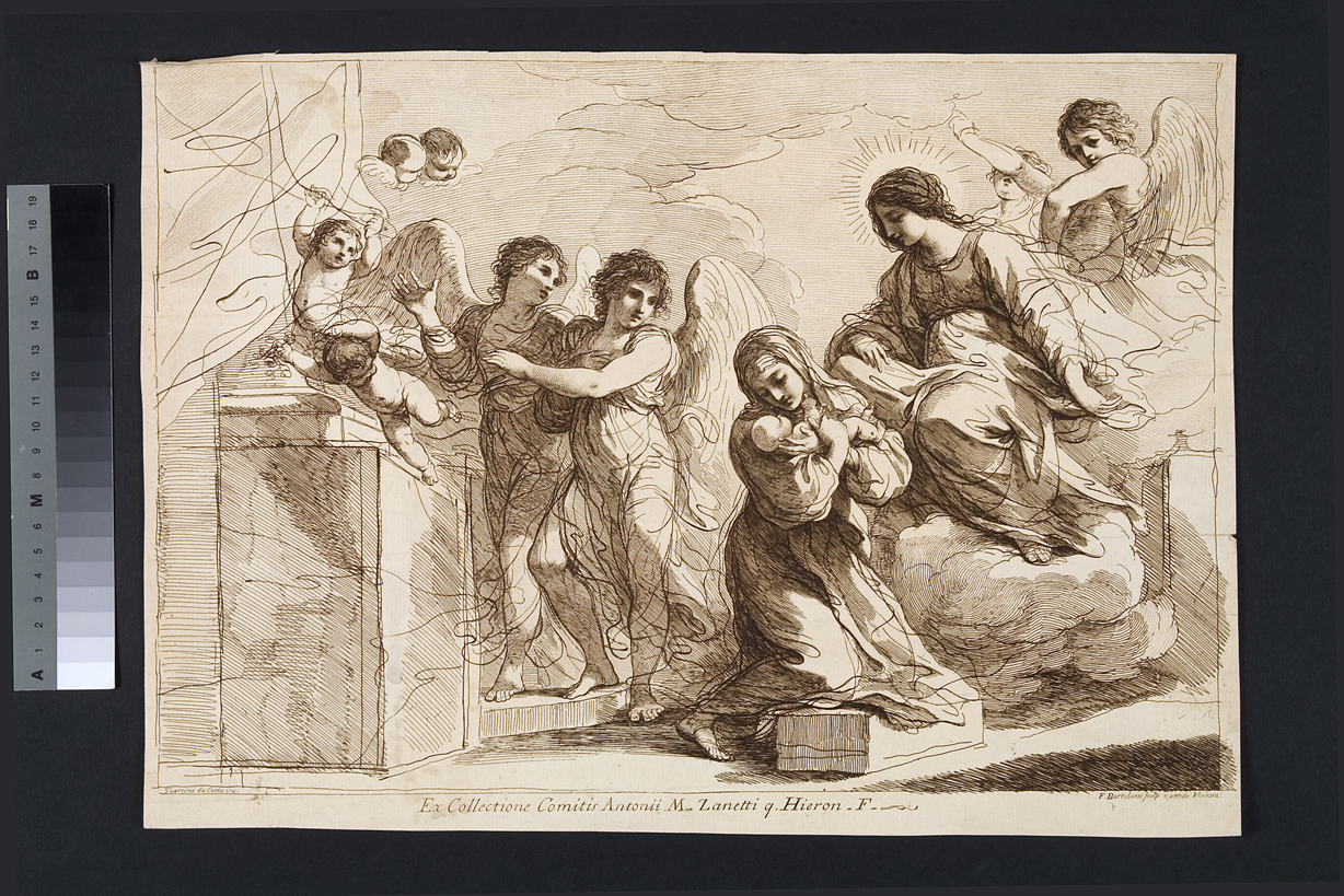Paesaggio (stampa) di Bartolozzi Francesco, Barbieri Giovan Francesco detto Guercino (fine/inizio secc. XVIII/ XIX)