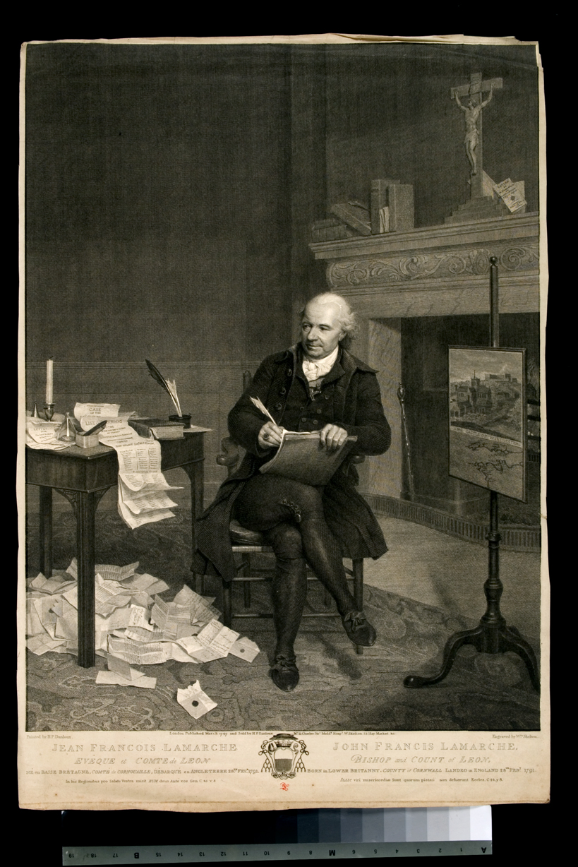 Jean Francois Lamarche, ritratto d'uomo (stampa) di Skelton William, Danloux Henri-Pierre (fine sec. XVIII)