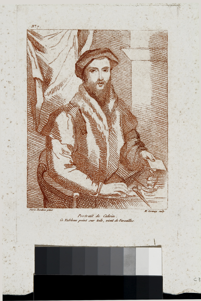 Ritratto di Calvino, ritratto di Thomas Stahel (stampa) di Cosway Hadfield Maria, Bordone Paris (sec. XIX)