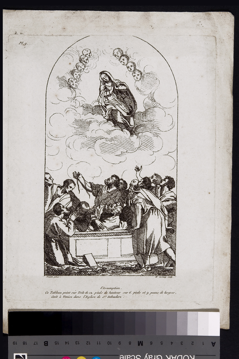 L'Assomption, Assunzione della Madonna (stampa smarginata, serie) di Cosway Hadfield Maria, Vecellio Tiziano (sec. XIX)
