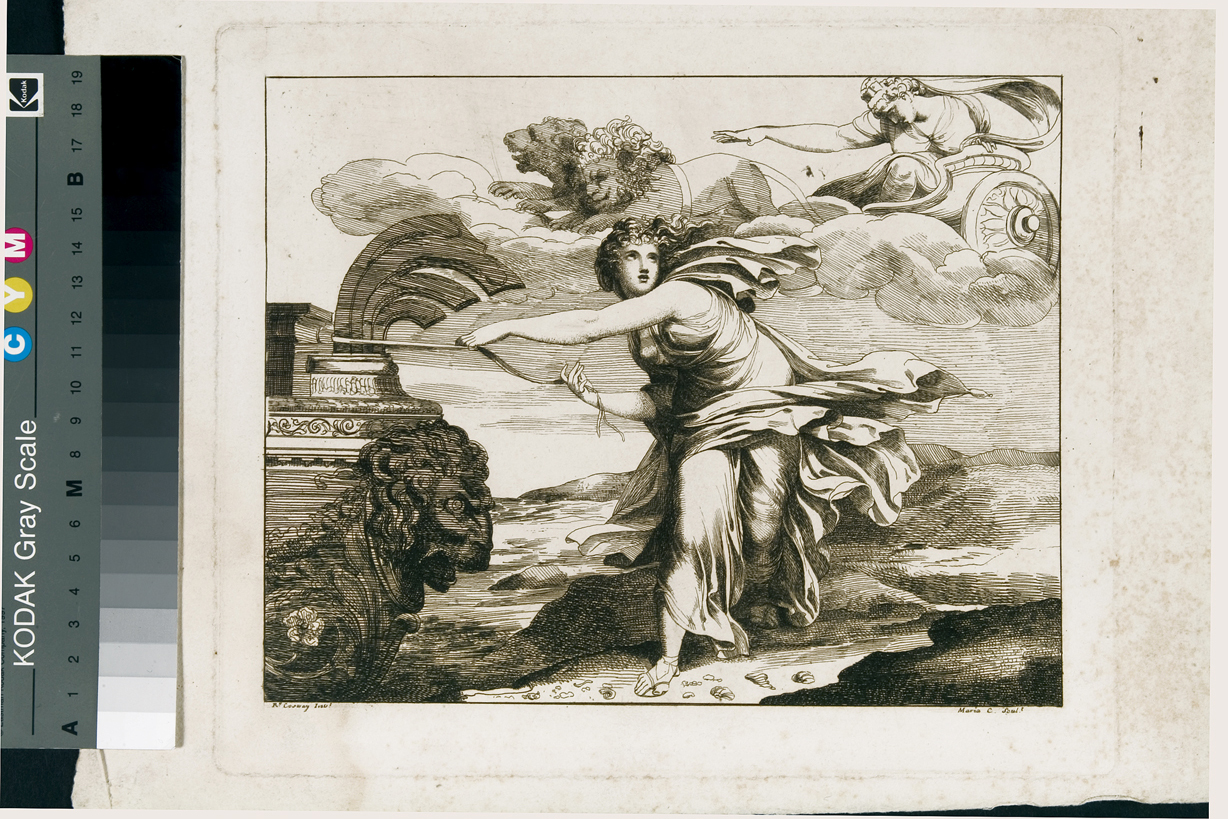 figura femminile con Aurora (stampa smarginata) di Cosway Hadfield Maria, Cosway Richard (sec. XIX)