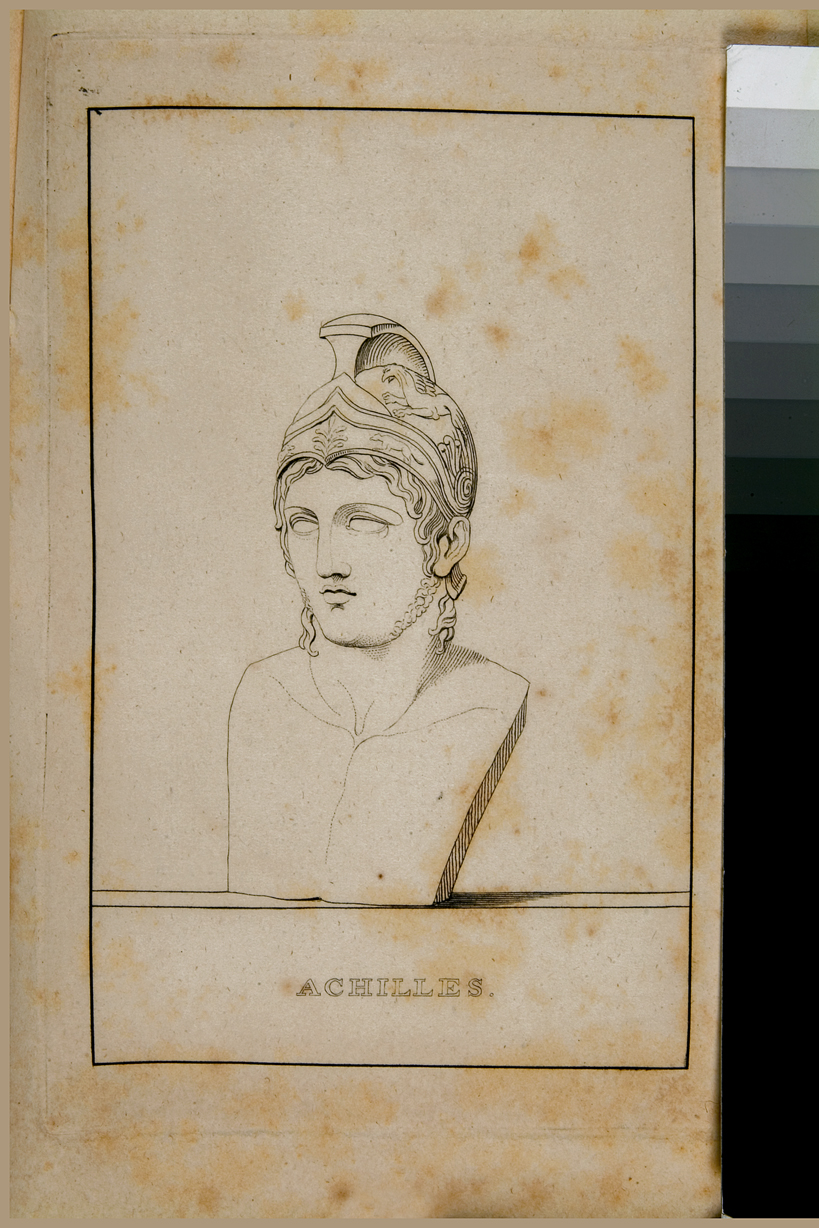 Achilles, busto di Achille (stampa) di Parson W (sec. XIX)