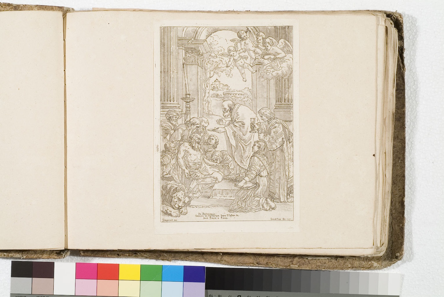 La comunione di San Girolamo, San Girolamo (stampa smarginata) di Fragonard Jean Honoré, De Saint-Non Richard Jean Claude, Zampieri Domenico detto Domenichino (sec. XVIII)