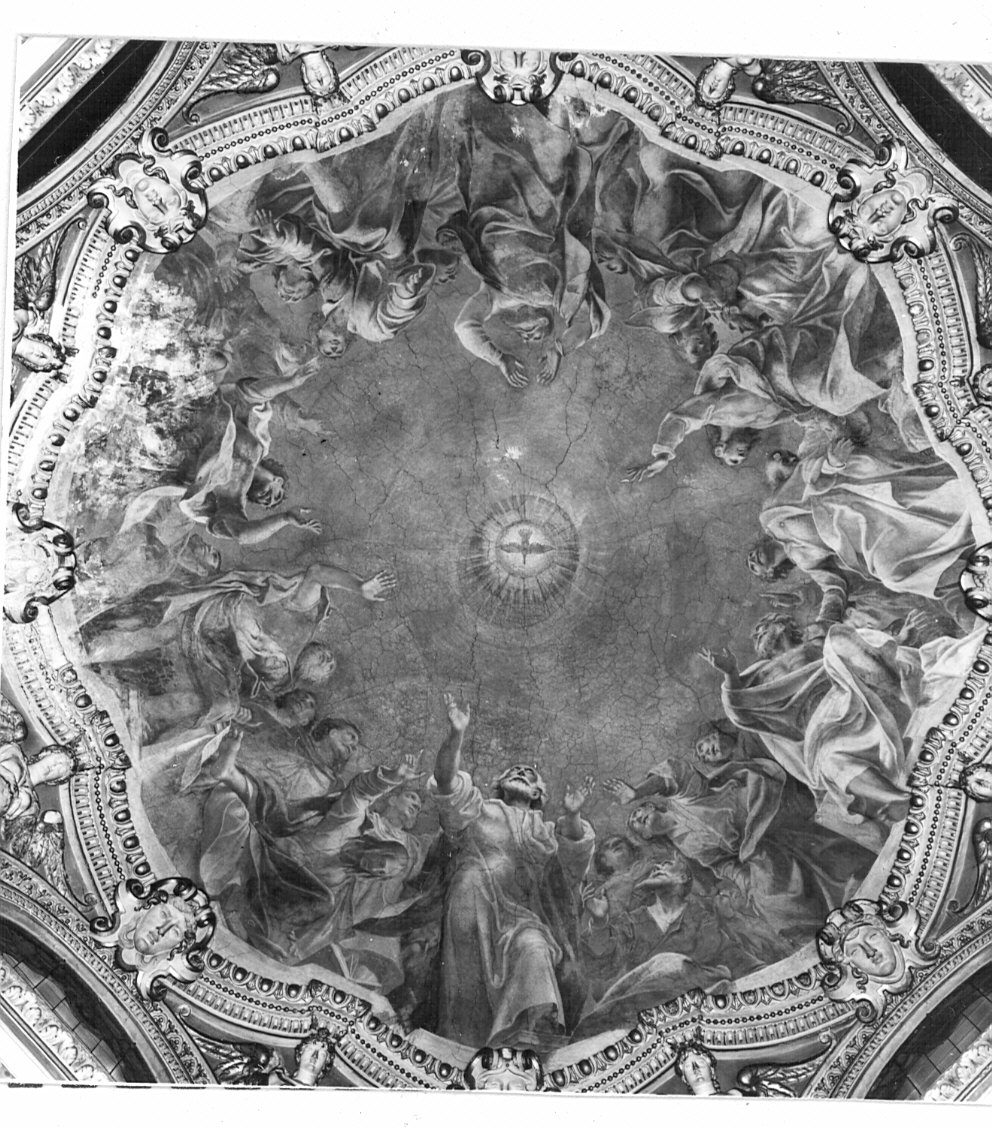 Pentecoste (dipinto, opera isolata) di Urbino Carlo (fine sec. XVI)