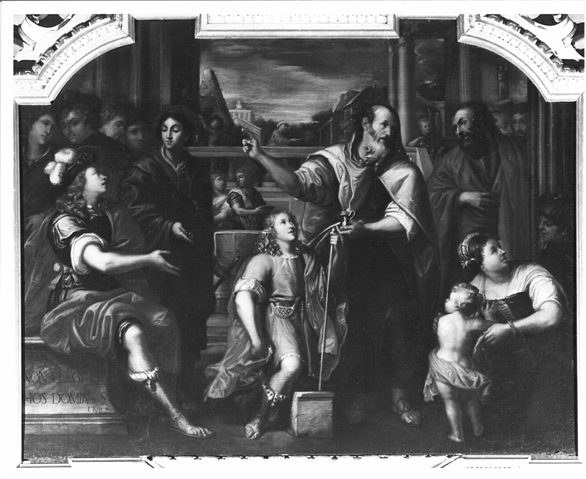 Samuele unge David (dipinto, opera isolata) di Santagostino Agostino (seconda metà sec. XVII)