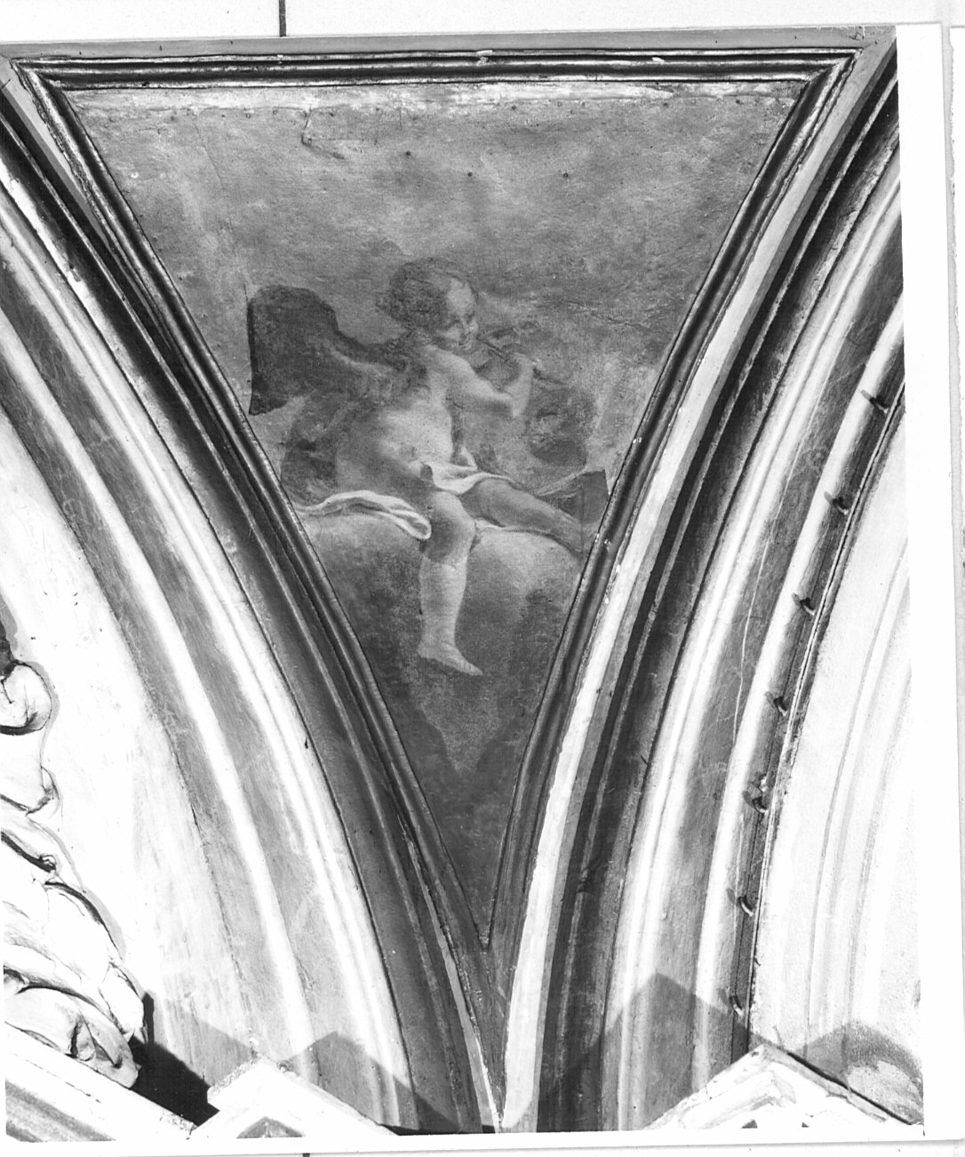 angelo musicante (dipinto, elemento d'insieme) di Ens Giovanni (inizio sec. XVIII)