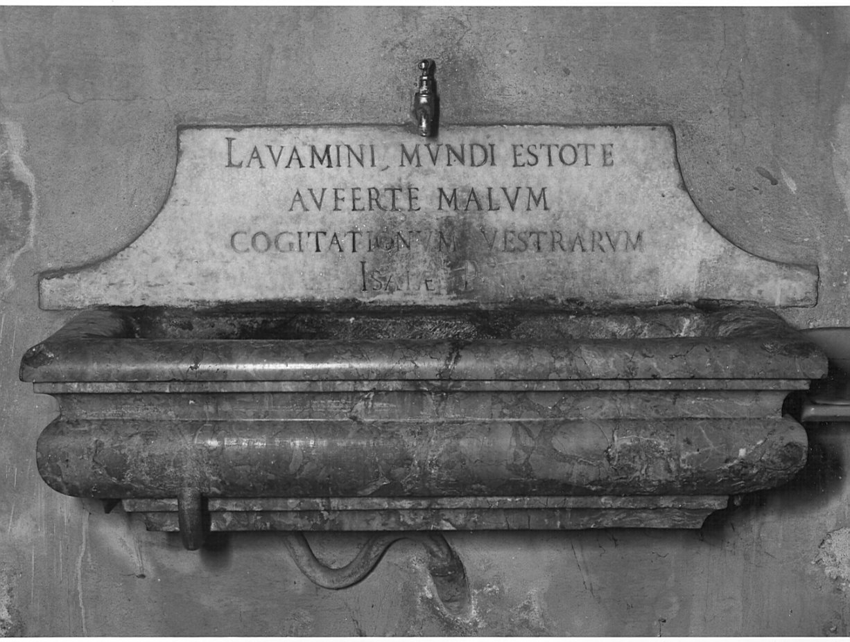 lavabo da sacrestia, opera isolata - bottega lombarda (prima metà sec. XVIII)