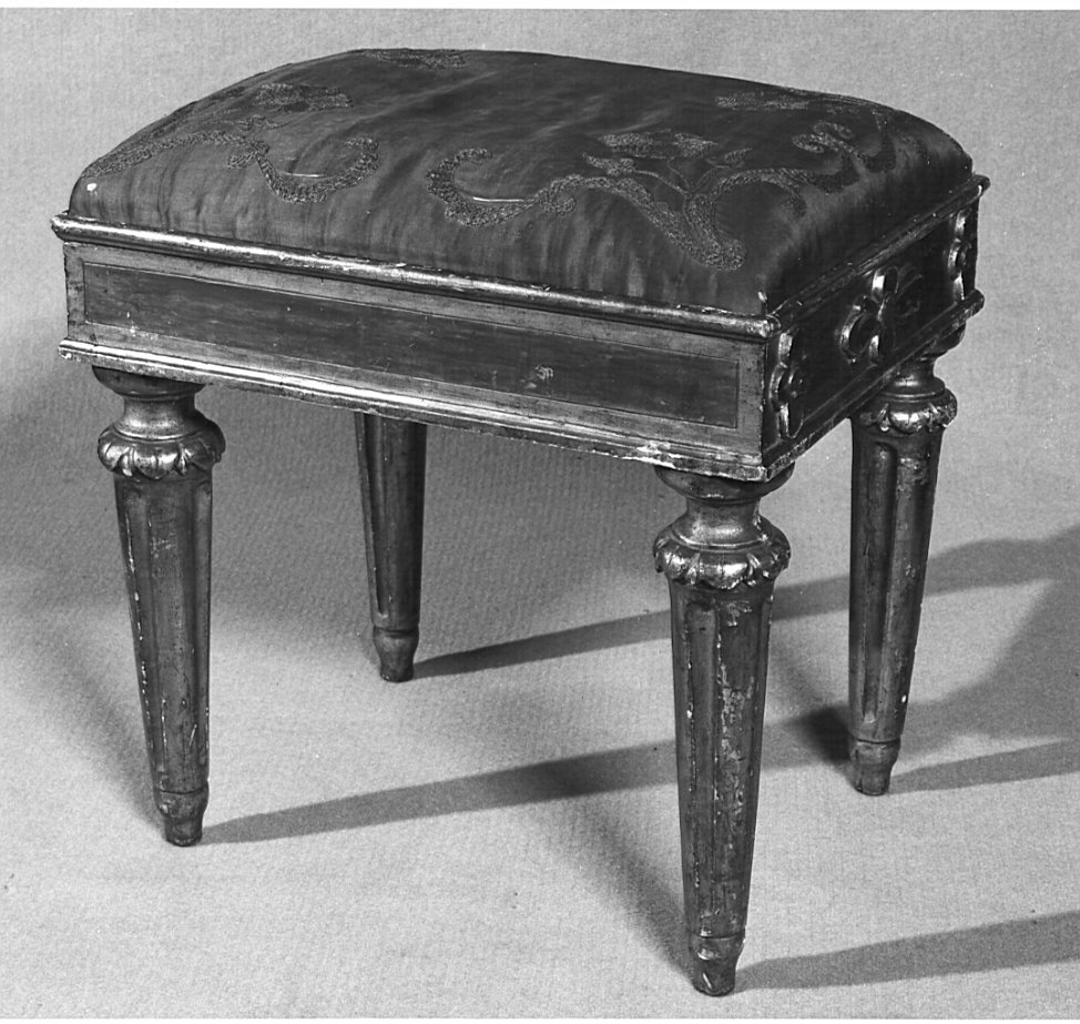 sgabello, opera isolata - bottega lombarda (fine/inizio secc. XVIII/ XIX)