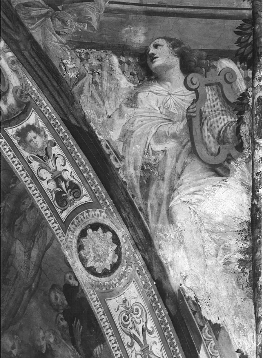 angelo musicante con cetra (dipinto, ciclo) di Roverio Bartolomeo detto Genovesino (primo quarto sec. XVII)