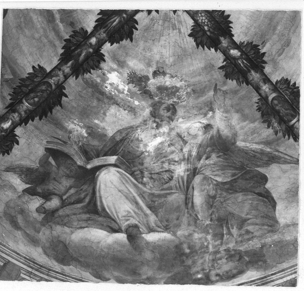 San Matteo e l'angelo (dipinto, elemento d'insieme) di Roverio Bartolomeo detto Genovesino (primo quarto sec. XVII)