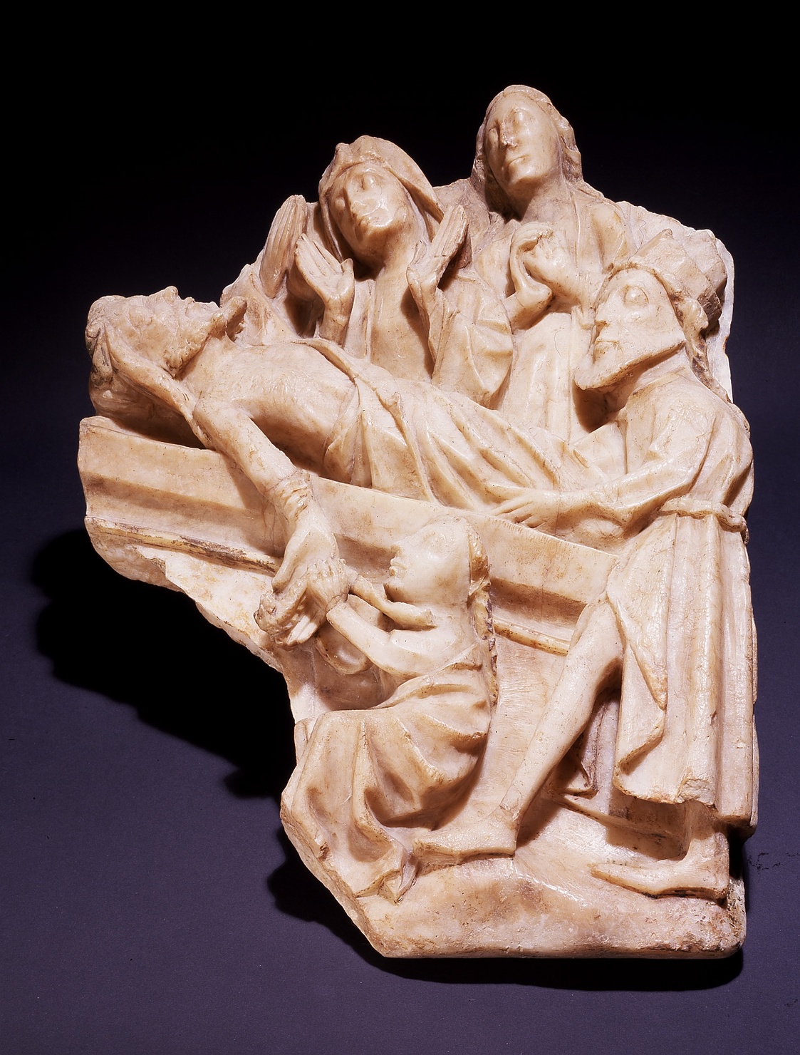 deposizione di Cristo dalla croce (rilievo, frammento) - manifattura inglese (sec. XIV)