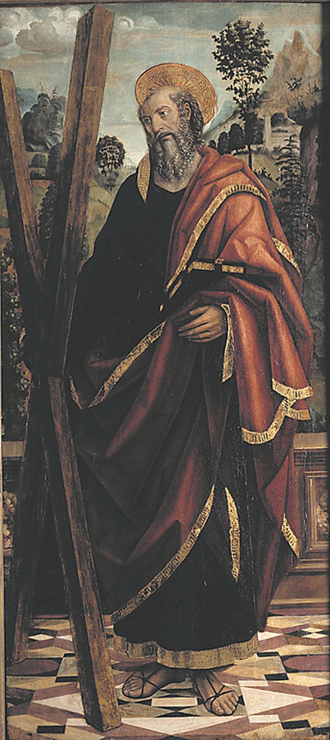 Sant'Andrea, Sant'Andrea (scomparto di polittico, opera isolata) di Spanzotti Giovanni Martino il Giovane (sec. XVI)