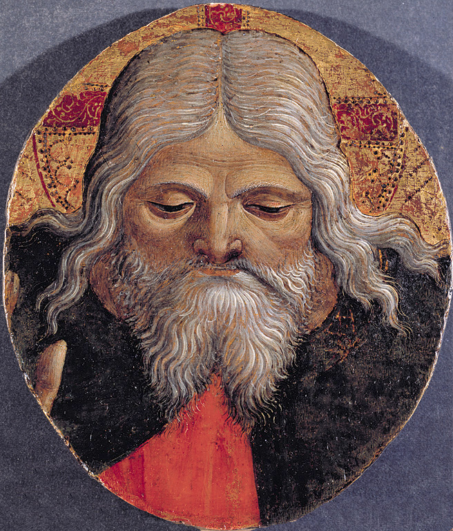 Testa di Dio Padre, Dio Padre (dipinto, frammento) di Bevilacqua Giovanni Ambrogio detto Liberale (secc. XV/ XVI)