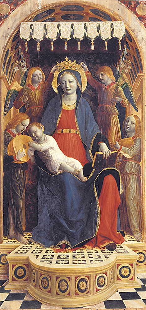 Madonna col Bambino e angeli, Madonna con Bambino e angeli (scomparto di polittico, elemento d'insieme) di Foppa Vincenzo (sec. XV)