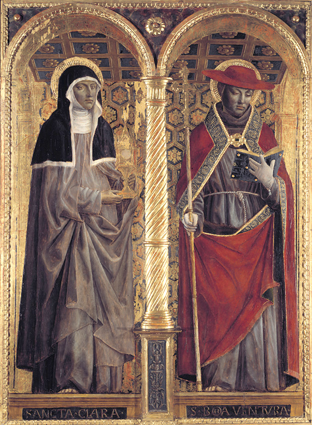 I Santi Chiara e Bonaventura, Santa Chiara// San Bonoventura (scomparto di polittico, elemento d'insieme) di Foppa Vincenzo (sec. XV)
