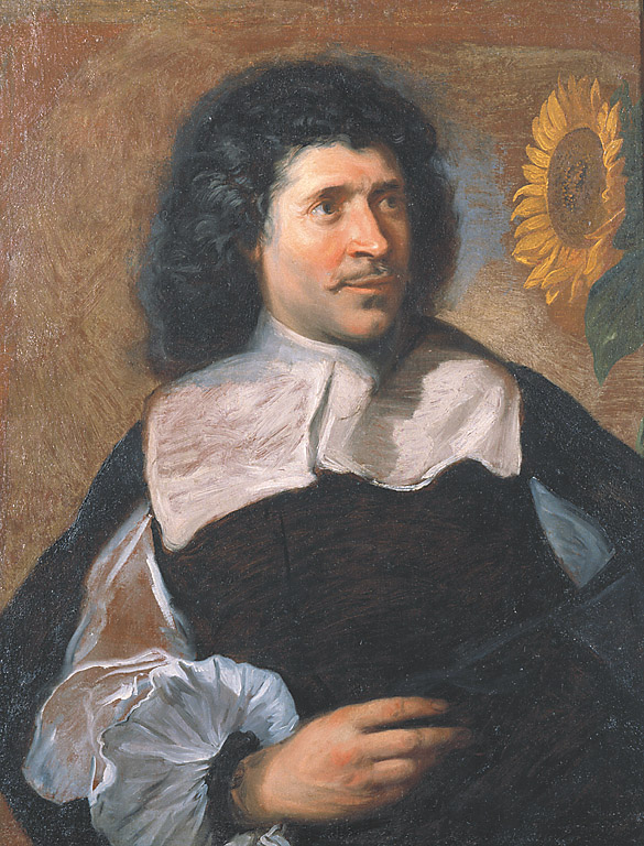 Ritratto di uomo con girasole, ritratto d'uomo (con girasole) (dipinto, opera isolata) - ambito genovese (sec. XVII)