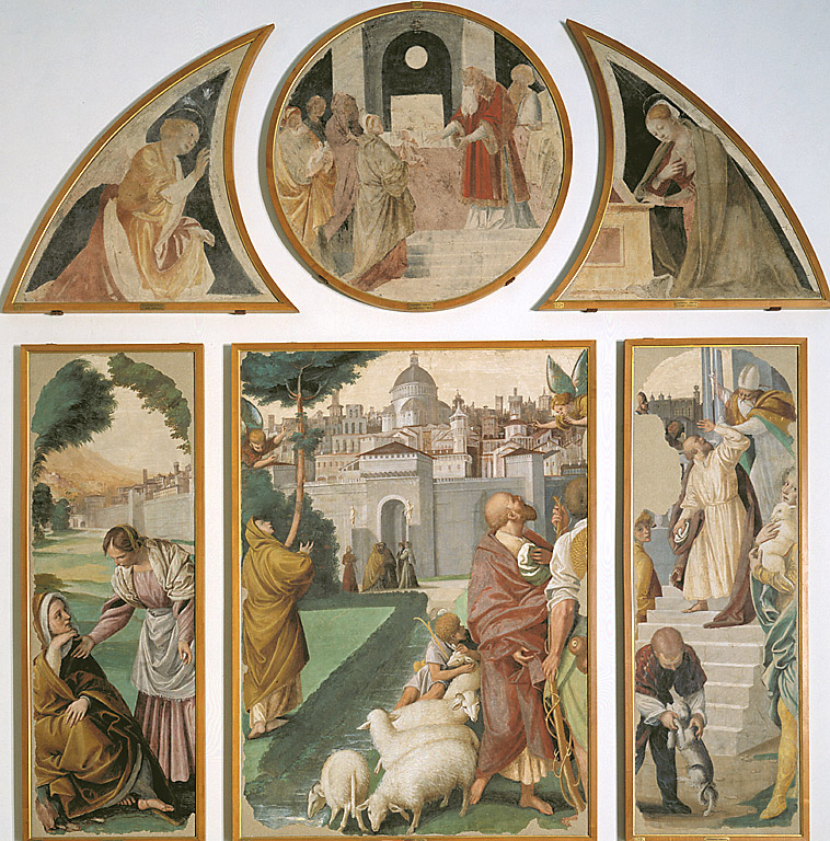 storie di San Gioacchino, Sant'Anna e della Vergine (dipinto, ciclo) di Ferrari Gaudenzio (sec. XVI)