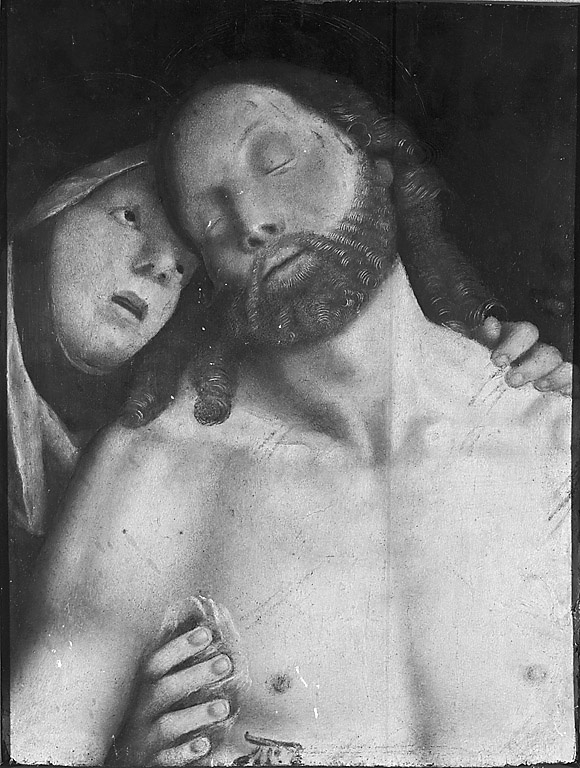 Pietà, pietà (dipinto, frammento) di Ferrari Gaudenzio (bottega) (metà sec. XVI)