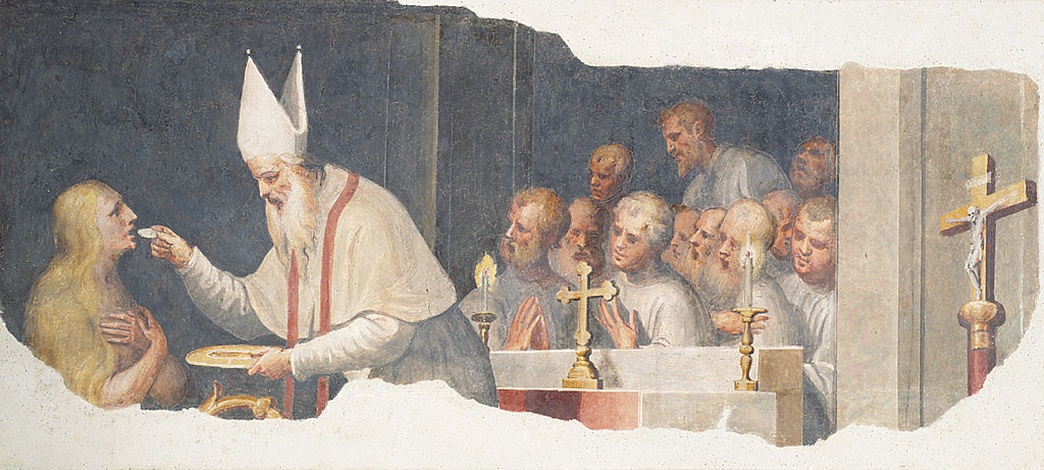 Comunione della Maddalena, ultima comunione di Santa Maria Maddalena (dipinto, ciclo) di Campi Bernardino (sec. XVI)